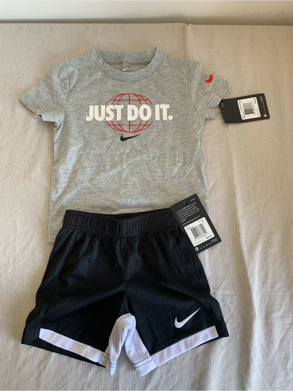 Kids nike tshirt and shorts set